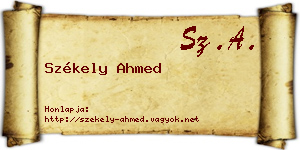 Székely Ahmed névjegykártya